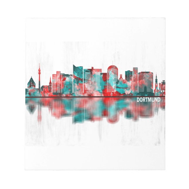 Dortmund Germany Skyline Notepad (Front)