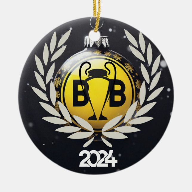 DORTMUND INSPIRED  CERAMIC ORNAMENT (Front)