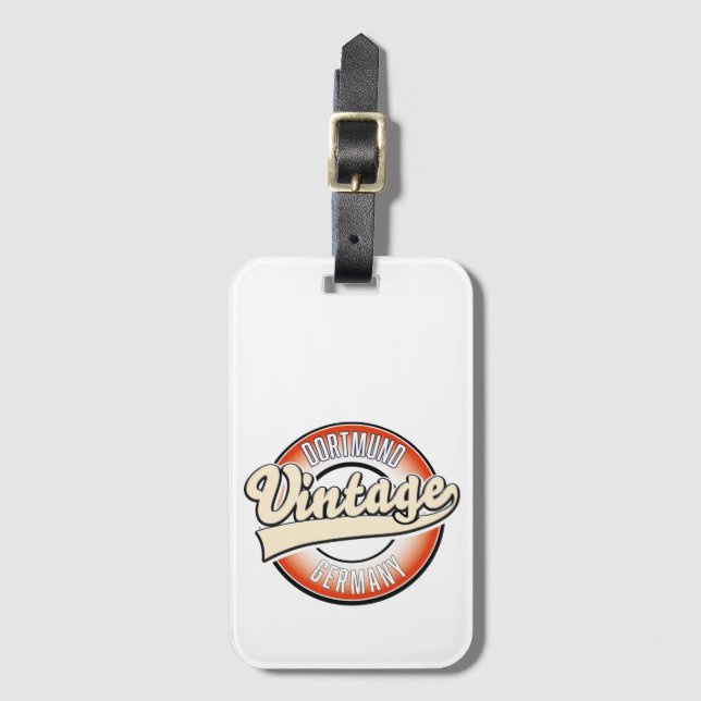 Dortmund vintage style logo, luggage tag (Front Vertical)