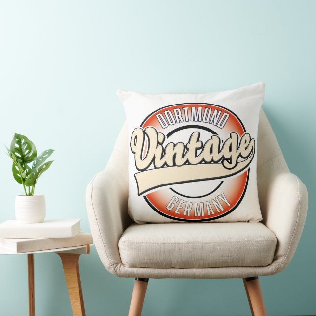 Dortmund vintage style logo, throw pillow (Chair)