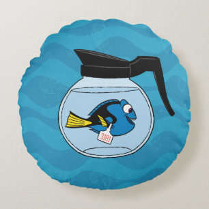Dory   A Fish Out of Water Round Pillow