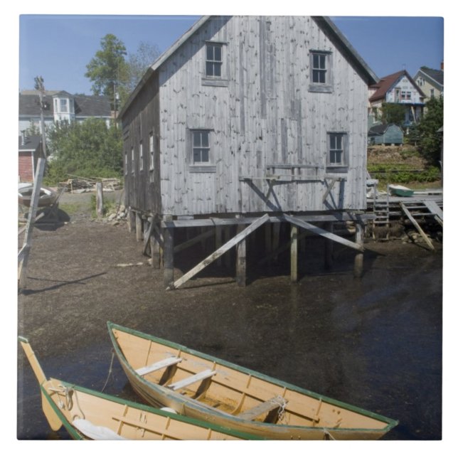 Dory builder,Lunenburg, Nova Scotia, Canada Tile (Front)