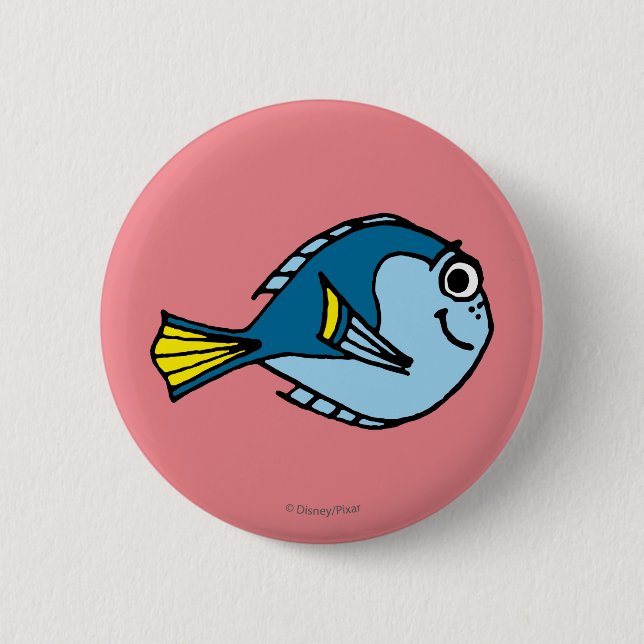 Dory Cartoon 2 Inch Round Button (Front)