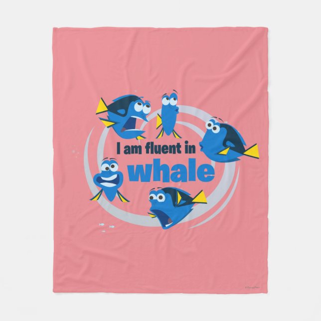 Dory | I am Fluent in Whale Fleece Blanket (Front)