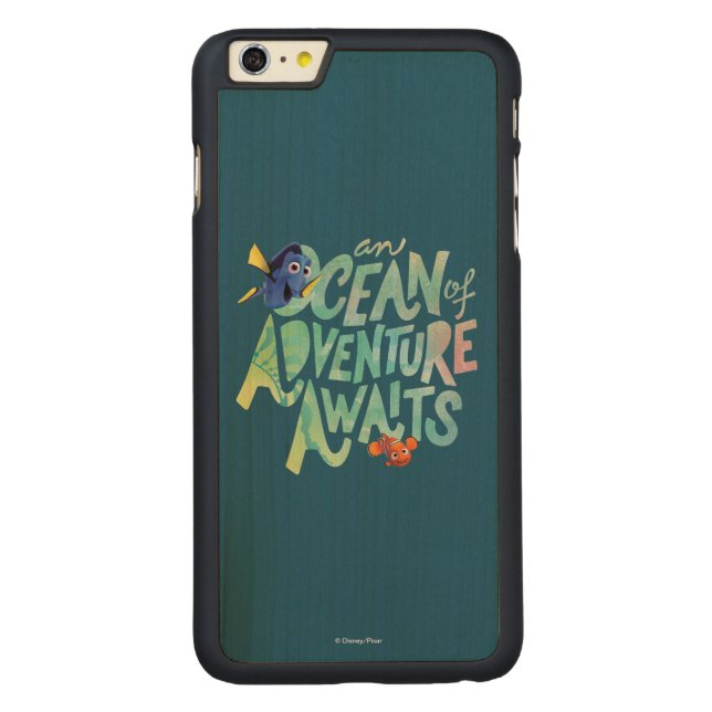 Dory & Nemo | An Ocean of Adventure Awaits Carved Wood iPhone Case (Back)