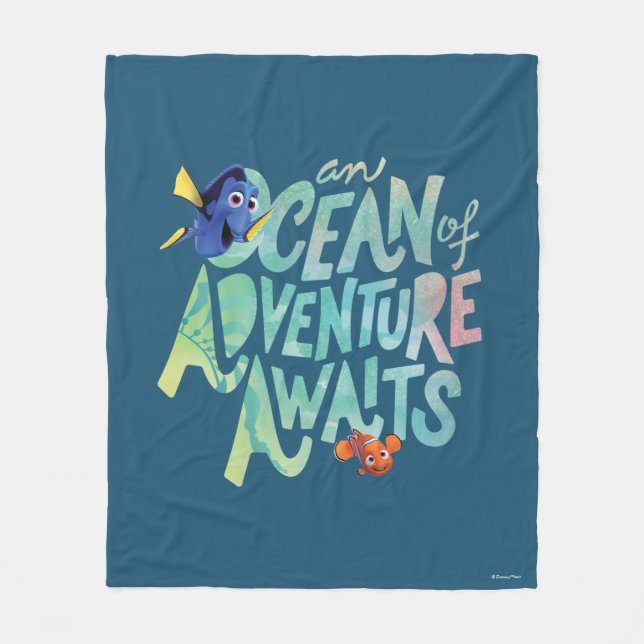 Dory & Nemo | An Ocean of Adventure Awaits Fleece Blanket (Front)