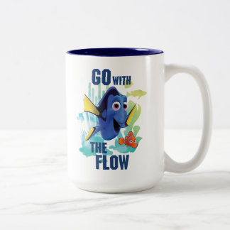 Dory & Nemo | Go with the Flow Watercolor Graphic Two-Tone Coffee Mug