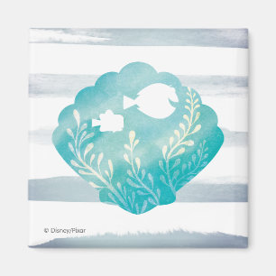 Dory & Nemo   Watercolor Shell Graphic Magnet