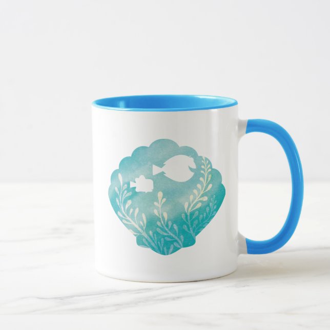 Dory & Nemo | Watercolor Shell Graphic Mug (Right)