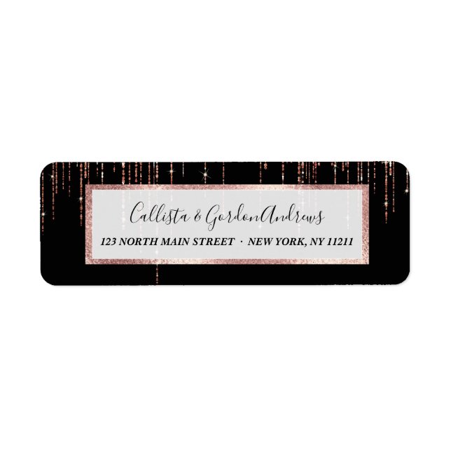 Dory Rose Noire Gold Sparkly Glitter Fringe (Devant)