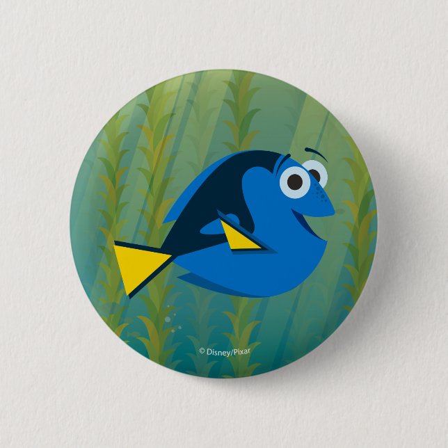 Dory | We Swim! 2 Inch Round Button (Front)