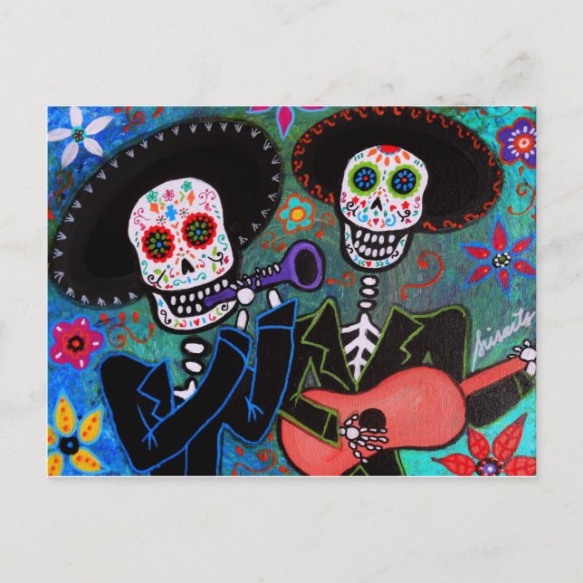 Dos Amigos Dia de los Muertos Postcard (Front)