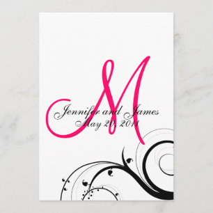 Dos de faire-part de mariage de monogramme de