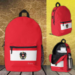 Dos Imprimé Autriche, sac à dos, drapeau autrichien, emblème /