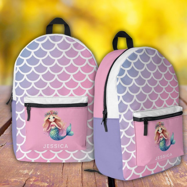 Dos Imprimé Échelles de sirène sac à coudre à impression viole (Créateur téléchargé)