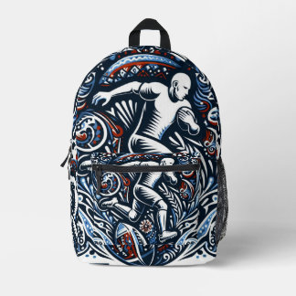 Dos Imprimé Folk Art Football Symphonie" Print Cut Sac à coudr