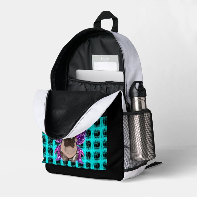 Dos Imprimé Hippopotame Angle Moo Deng sur sac à coudre imprim (Coin arrière droit (ouvert))