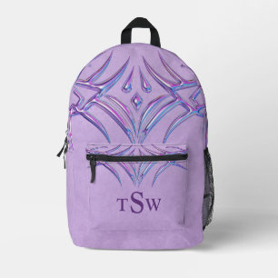 Dos Imprimé Lavande Violet Monogramme Imprimer Couper Sac À Co