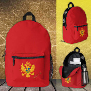 Dos Imprimé Monténégro, sac à dos, drapeau du Monténégro, Pers