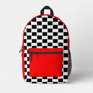 Dos Imprimé Sac à coudre noir et blanc coché rouge 4Ann