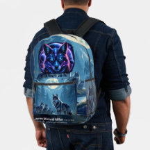 Sac à motif de loup coupé et cousu