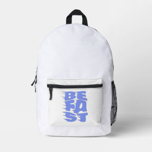 Dos Imprimé SANS ATTENDRE - Typographie Bleue Dynamique Sac à