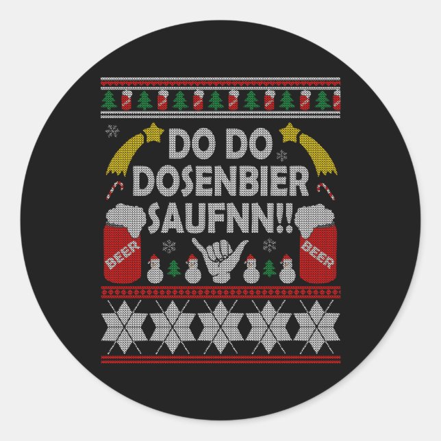 Dosenbier Saufen Ugly For Beer Drinkers Classic Round Sticker (Front)