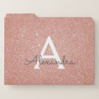 Blush Rose Gold Pailleté & Monogramme Étincelant