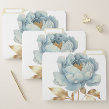 Dossier de fichier de fleurs bleu doré romantique