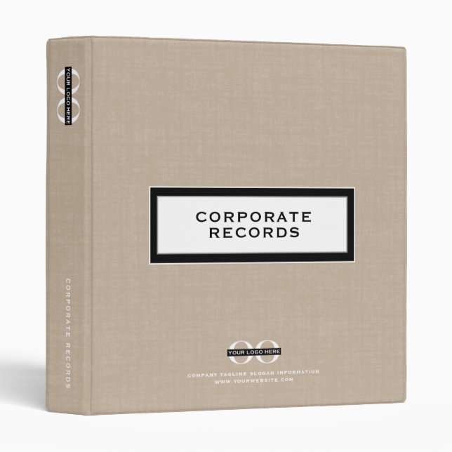 Dossier d'entreprise Classeur Linge beige (Devant/Côté)