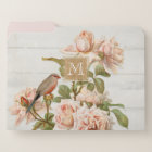 Farmhouse Floral Oiseaux Vintages Rustic w Monogra