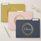 Faux Gold Abstrait Circle Design avec nom