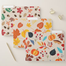 Feuilles d'automne colorées, Citrouilles & Acorns