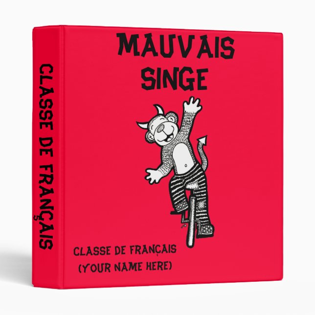 Dossier français de classeur de classe de mauvais (Devant/Côté)