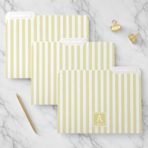  Jolies Rayures de Goldenrod Pâle Monogrammées Ini