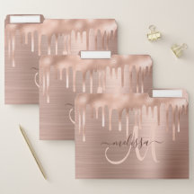 Rose Chic goutte d'or brossé métal flush Script