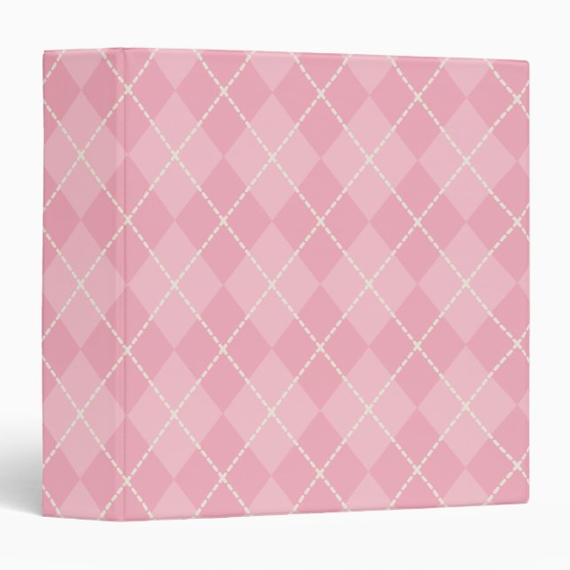 Dossier scolaire Classeur de Jacquard rose doux (Devant/Côté)