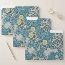 William Morris, motif Art nouveau, algues, bleu, f