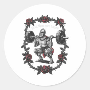 Dost Thou Even Hoist Knight Weightlifter Workout G Classic Round Sticker