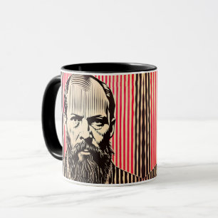 Dostoevsky in BAUHAUS optical illusion style Mug