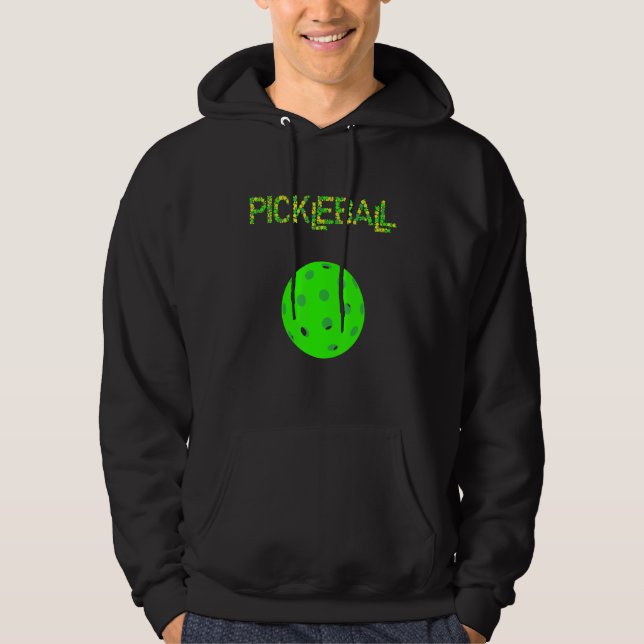 Dot Circle Pattern Pickleball Player Hoodie (Front)