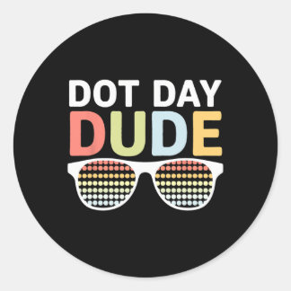 Dot Day For Kids Boys Girls Youths Dotted Dude Gle Classic Round Sticker