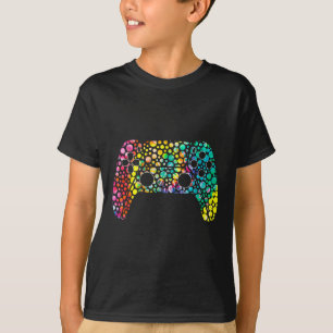 Dot Day Gamers Boy Game Controller Colourful Polka T-Shirt