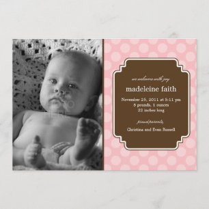 Dot Delight Baby Girl Faire-part de naissance