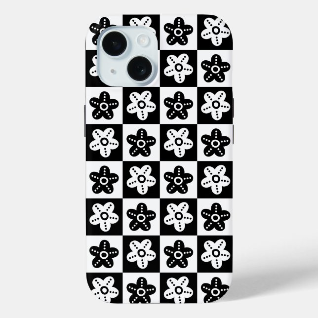 Dot Flower Black White Case-Mate iPhone Case (Back)