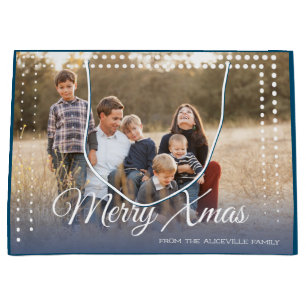 Dot Frame Photo Merry Xmas Large Gift Bag
