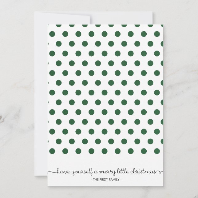 Dot Green Pattern Holiday Card (Front)
