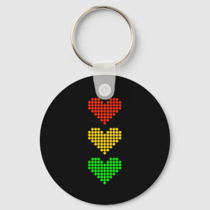 Dot Heart Stoplight Keychain