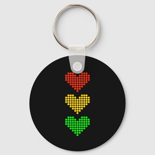 Dot Heart Stoplight Keychain (Front)