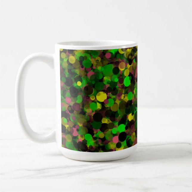 Dot jaune violet vert 15oz Mug (Gauche)